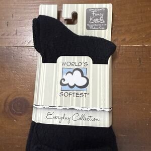 World’s Softest Socks Every Day Collection Fancy Knee Hi Black Button Accent
